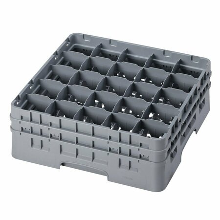 CAMBRO 19.75"x19.75"x3.5"x3.5 Squarex6.125 Gray 25 Comparts Glass Rack 25S534151